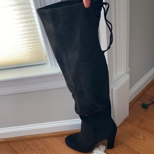 Brand new, never worn, thigh high black boots!